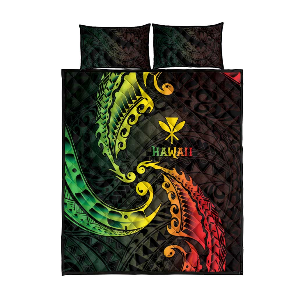 AAPI Heritage Month Quilt Bed Set Kanaka Maoli Polynesian Tribal Wave LT05 - Polynesian Pride