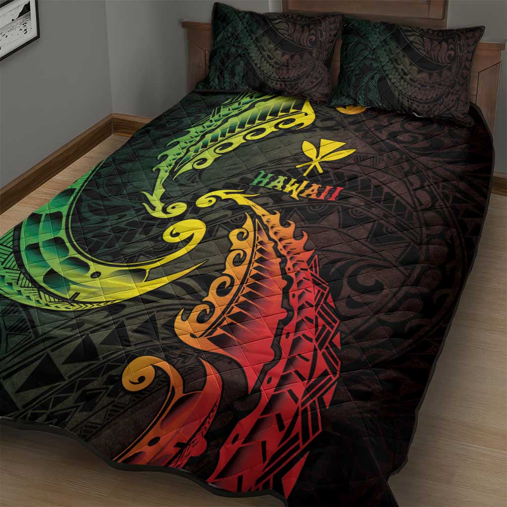 AAPI Heritage Month Quilt Bed Set Kanaka Maoli Polynesian Tribal Wave LT05 - Polynesian Pride