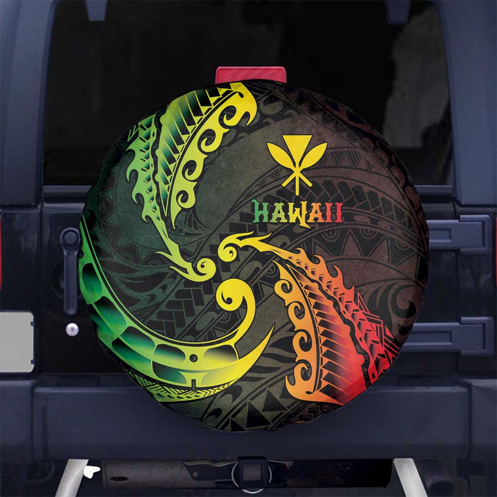 AAPI Heritage Month Spare Tire Cover Kanaka Maoli Polynesian Tribal Wave LT05 No hole Reggae - Polynesian Pride