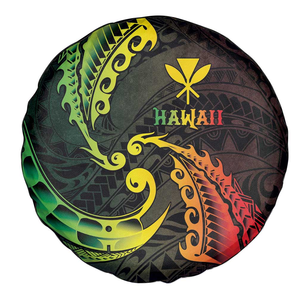AAPI Heritage Month Spare Tire Cover Kanaka Maoli Polynesian Tribal Wave LT05 - Polynesian Pride
