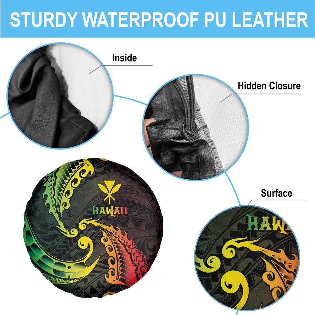 AAPI Heritage Month Spare Tire Cover Kanaka Maoli Polynesian Tribal Wave LT05 - Polynesian Pride