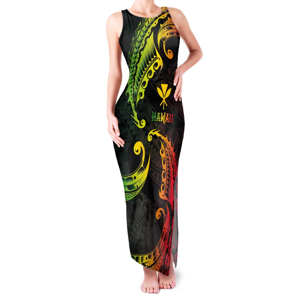 AAPI Heritage Month Tank Maxi Dress Kanaka Maoli Polynesian Tribal Wave LT05 Women Reggae - Polynesian Pride