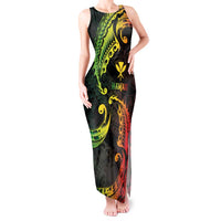 AAPI Heritage Month Tank Maxi Dress Kanaka Maoli Polynesian Tribal Wave LT05 Women Reggae - Polynesian Pride