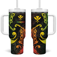AAPI Heritage Month Tumbler With Handle Kanaka Maoli Polynesian Tribal Wave LT05 One Size: 40 oz Reggae - Polynesian Pride