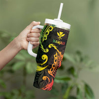 AAPI Heritage Month Tumbler With Handle Kanaka Maoli Polynesian Tribal Wave LT05 - Polynesian Pride