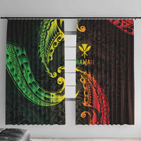 AAPI Heritage Month Window Curtain Kanaka Maoli Polynesian Tribal Wave LT05 With Hooks Reggae - Polynesian Pride