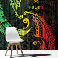 AAPI Heritage Month Window Curtain Kanaka Maoli Polynesian Tribal Wave LT05 - Polynesian Pride