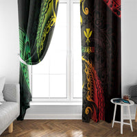 AAPI Heritage Month Window Curtain Kanaka Maoli Polynesian Tribal Wave LT05 - Polynesian Pride