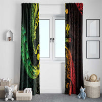 AAPI Heritage Month Window Curtain Kanaka Maoli Polynesian Tribal Wave LT05 - Polynesian Pride
