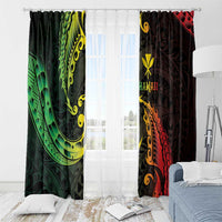 AAPI Heritage Month Window Curtain Kanaka Maoli Polynesian Tribal Wave LT05 - Polynesian Pride