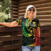 AAPI Heritage Month Women Polo Shirt Kanaka Maoli Polynesian Tribal Wave LT05 - Polynesian Pride