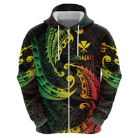 AAPI Heritage Month Zip Hoodie Kanaka Maoli Polynesian Tribal Wave LT05 - Polynesian Pride