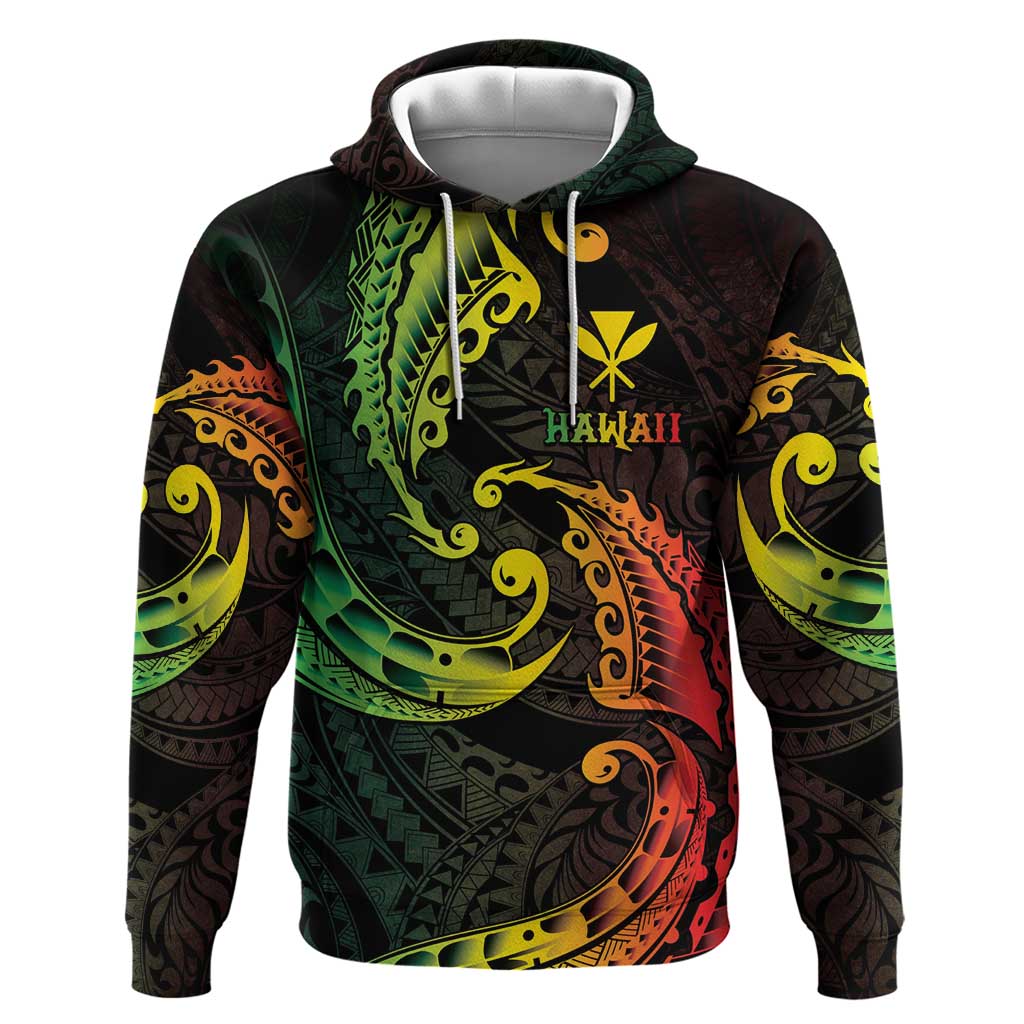 AAPI Heritage Month Zip Hoodie Kanaka Maoli Polynesian Tribal Wave LT05 Pullover Hoodie Reggae - Polynesian Pride
