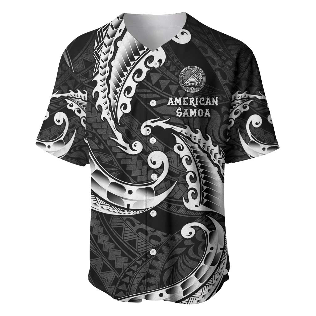 AAPI Heritage Month Baseball Jersey American Samoa Polynesian Tribal Wave LT05 Black - Polynesian Pride