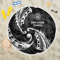 AAPI Heritage Month Beach Blanket American Samoa Polynesian Tribal Wave LT05 One Size 150cm Black - Polynesian Pride