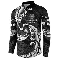 AAPI Heritage Month Button Sweatshirt American Samoa Polynesian Tribal Wave LT05 - Polynesian Pride