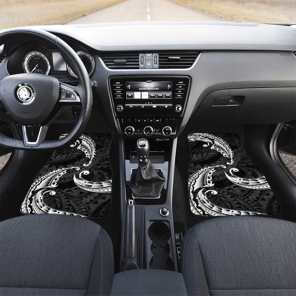 AAPI Heritage Month Car Mats American Samoa Polynesian Tribal Wave LT05 Set 2pcs - Front Black - Polynesian Pride
