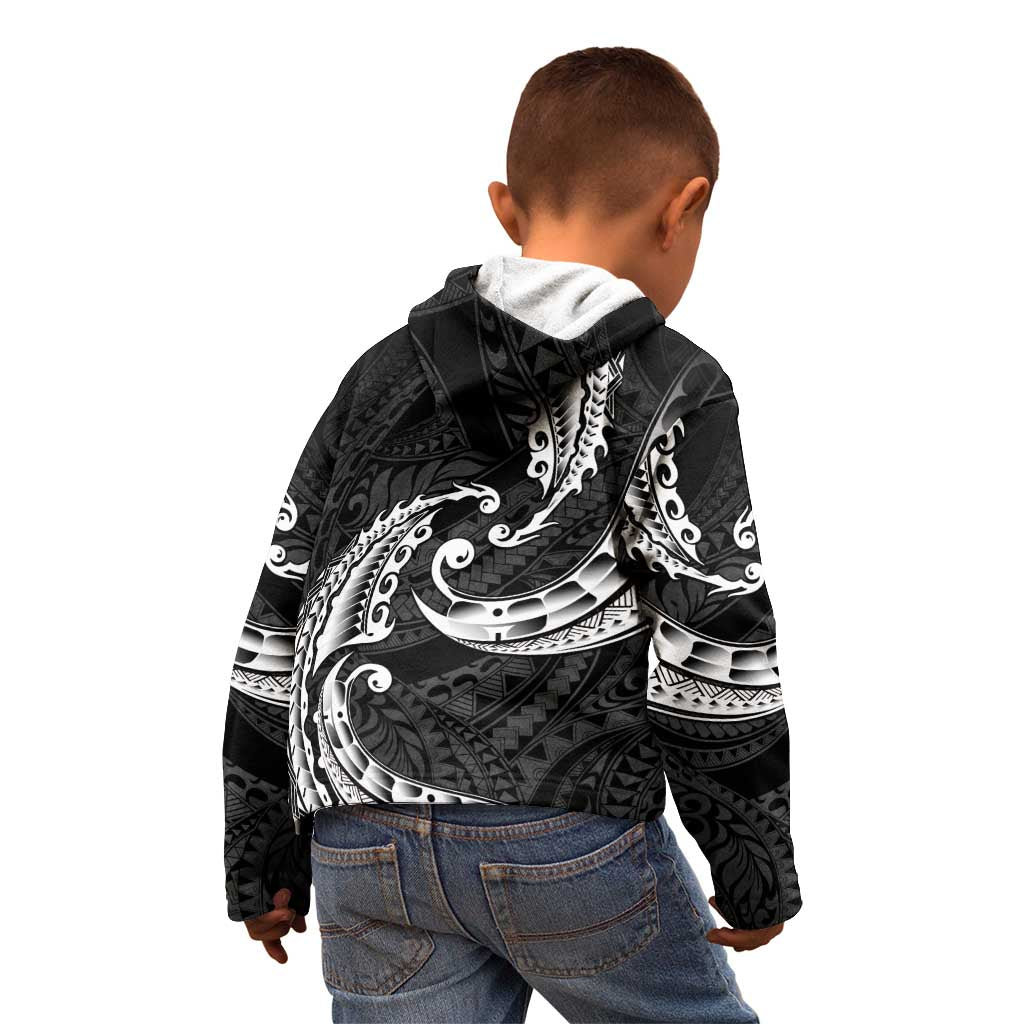 AAPI Heritage Month Kid Hoodie American Samoa Polynesian Tribal Wave LT05 - Polynesian Pride