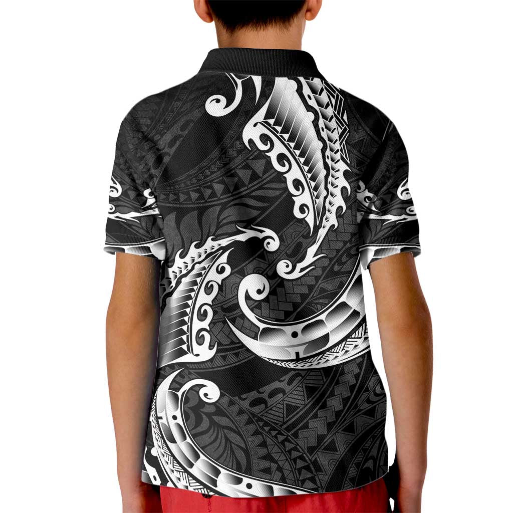 AAPI Heritage Month Kid Polo Shirt American Samoa Polynesian Tribal Wave LT05 - Polynesian Pride