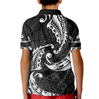 AAPI Heritage Month Kid Polo Shirt American Samoa Polynesian Tribal Wave LT05 - Polynesian Pride
