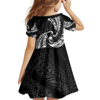 AAPI Heritage Month Kid Short Sleeve Dress American Samoa Polynesian Tribal Wave LT05 - Polynesian Pride