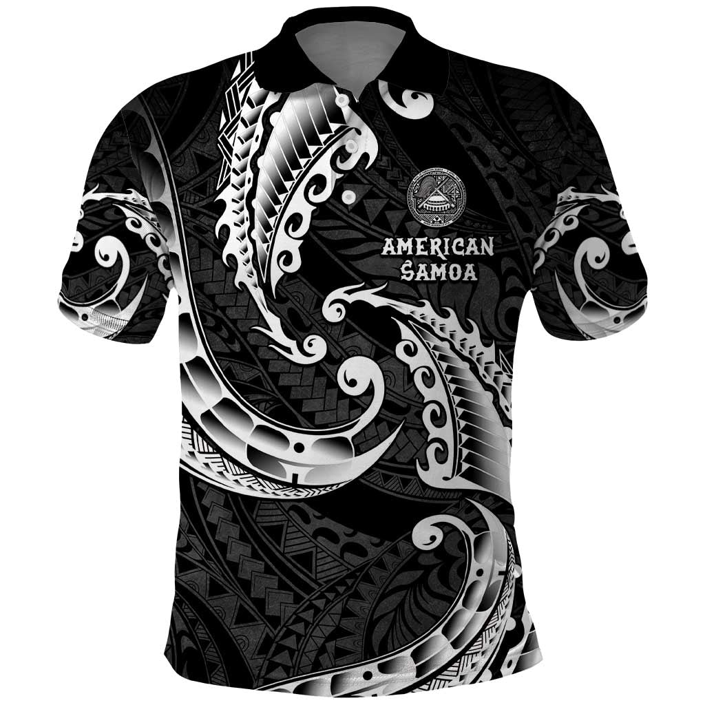 AAPI Heritage Month Polo Shirt American Samoa Polynesian Tribal Wave LT05 Black - Polynesian Pride