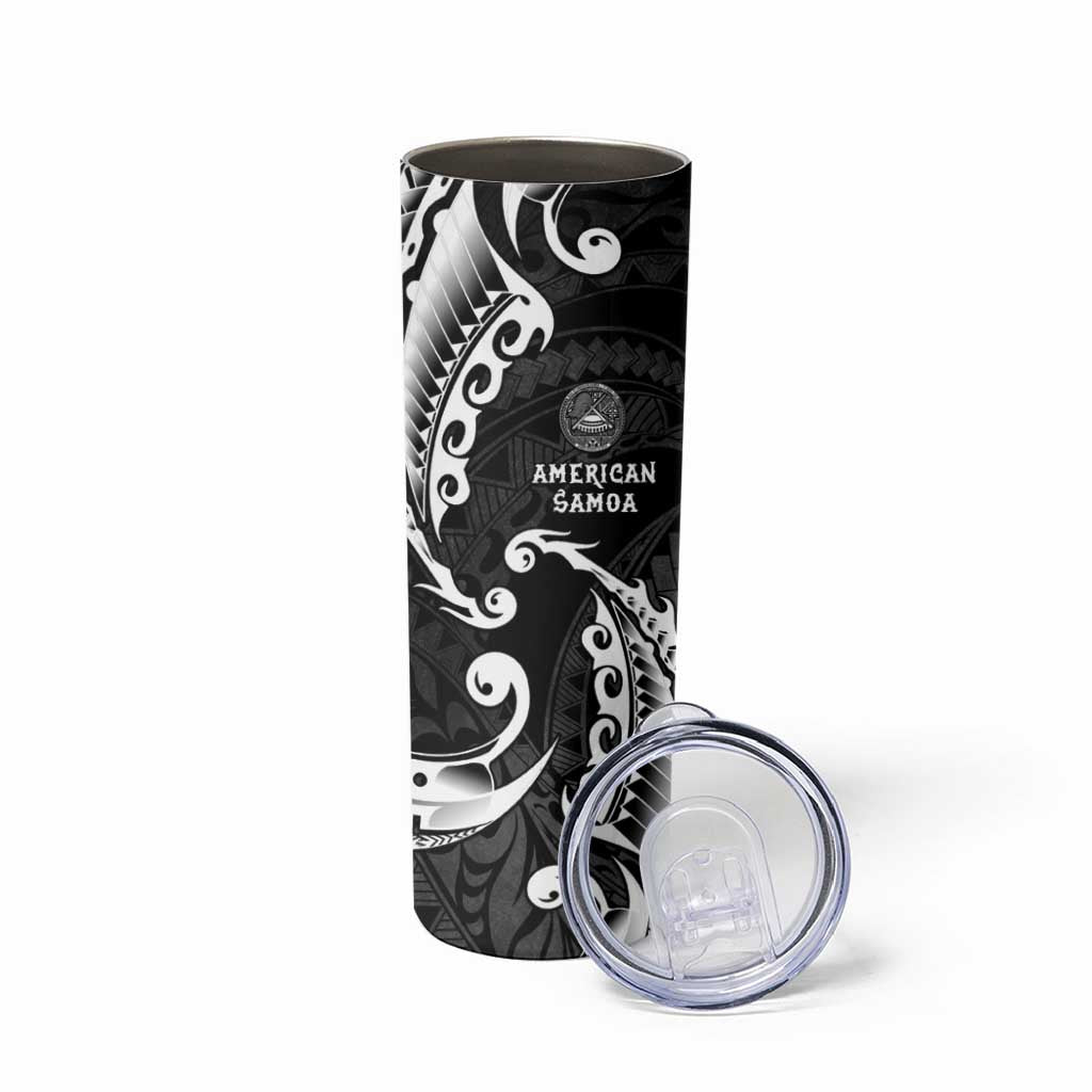 AAPI Heritage Month Skinny Tumbler American Samoa Polynesian Tribal Wave LT05 - Polynesian Pride