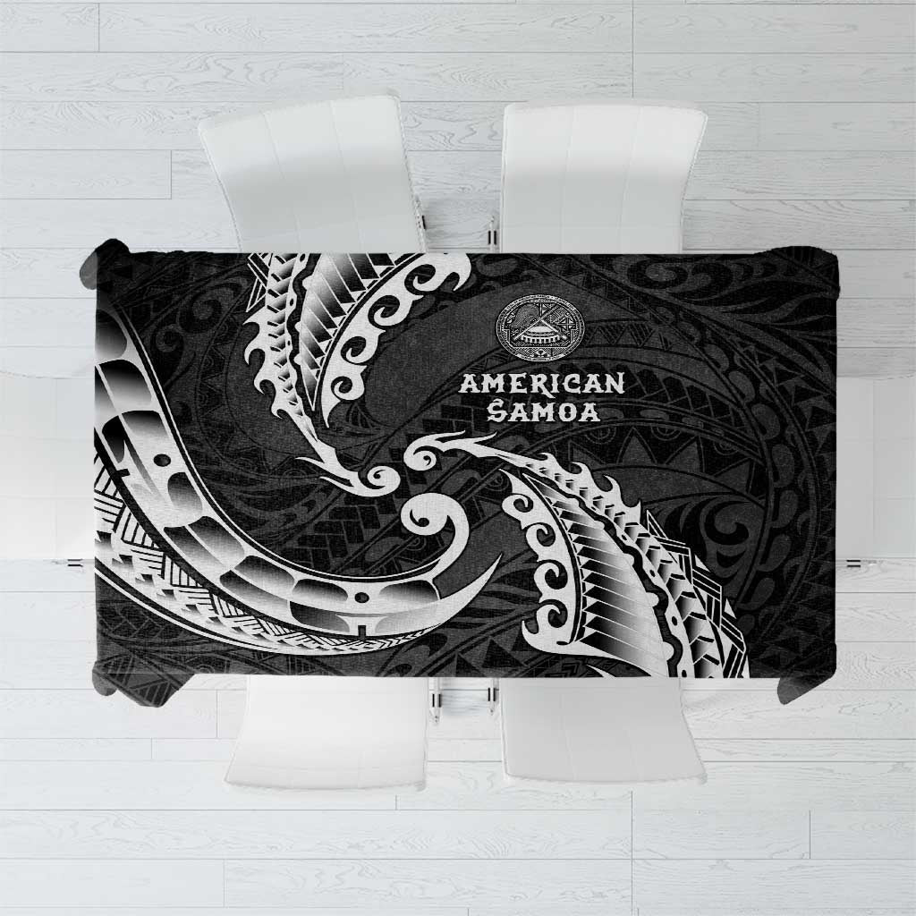 AAPI Heritage Month Tablecloth American Samoa Polynesian Tribal Wave LT05 Black - Polynesian Pride
