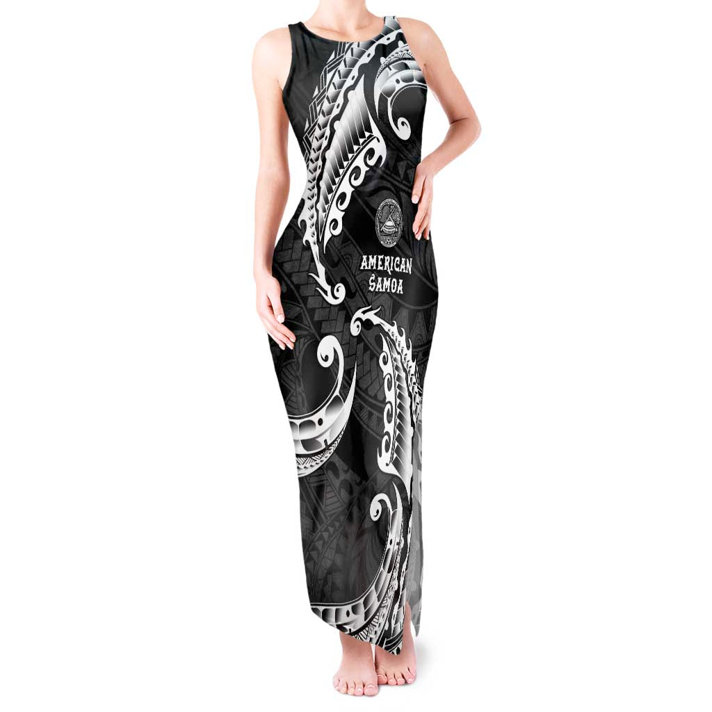 AAPI Heritage Month Tank Maxi Dress American Samoa Polynesian Tribal Wave LT05 Women Black - Polynesian Pride