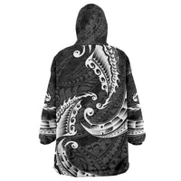 AAPI Heritage Month Wearable Blanket Hoodie American Samoa Polynesian Tribal Wave LT05 - Polynesian Pride
