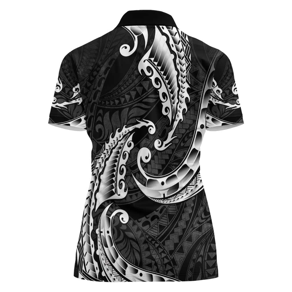 AAPI Heritage Month Women Polo Shirt American Samoa Polynesian Tribal Wave LT05 - Polynesian Pride