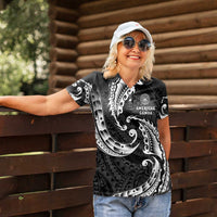 AAPI Heritage Month Women Polo Shirt American Samoa Polynesian Tribal Wave LT05 - Polynesian Pride