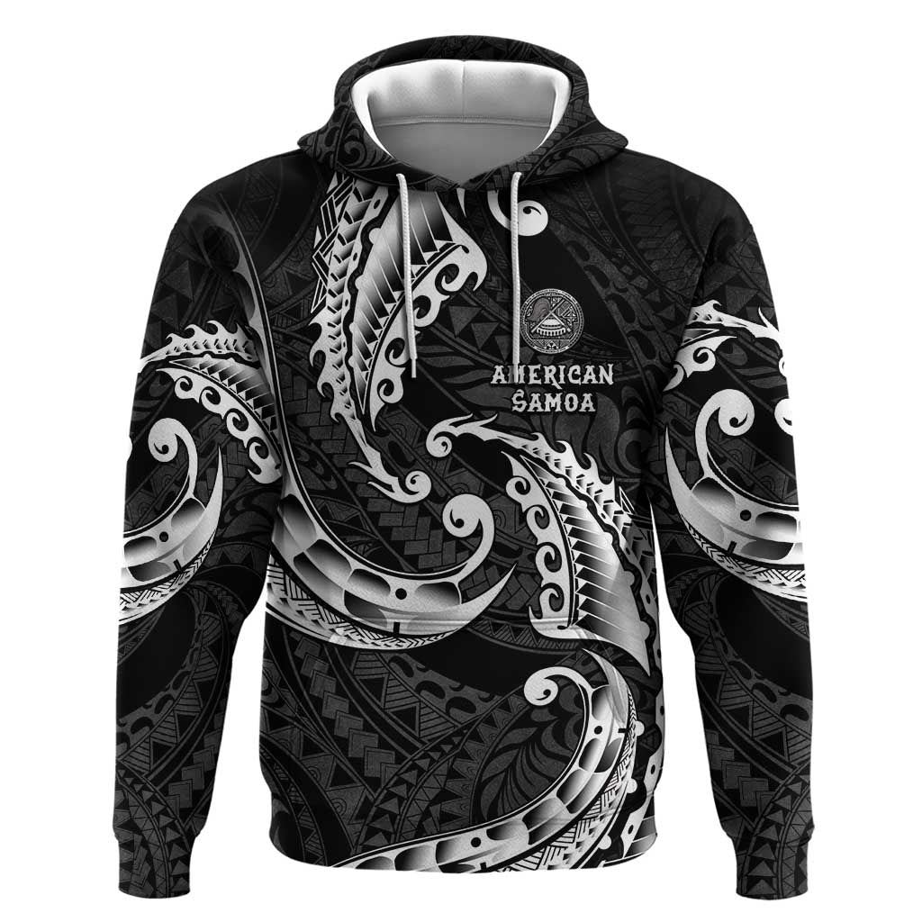 AAPI Heritage Month Zip Hoodie American Samoa Polynesian Tribal Wave LT05 Pullover Hoodie Black - Polynesian Pride