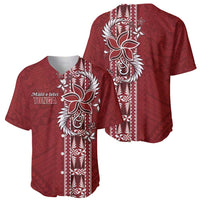 Tonga Language Week Baseball Jersey Malo e Lelei Kupesi Ngatu Pattern LT05 - Polynesian Pride