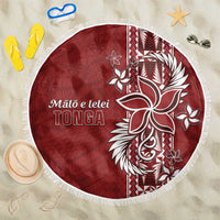Tonga Language Week Beach Blanket Malo e Lelei Kupesi Ngatu Pattern LT05 One Size 150cm Red - Polynesian Pride