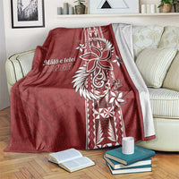 Tonga Language Week Blanket Malo e Lelei Kupesi Ngatu Pattern LT05 Red - Polynesian Pride