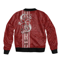 Tonga Language Week Bomber Jacket Malo e Lelei Kupesi Ngatu Pattern LT05 - Polynesian Pride