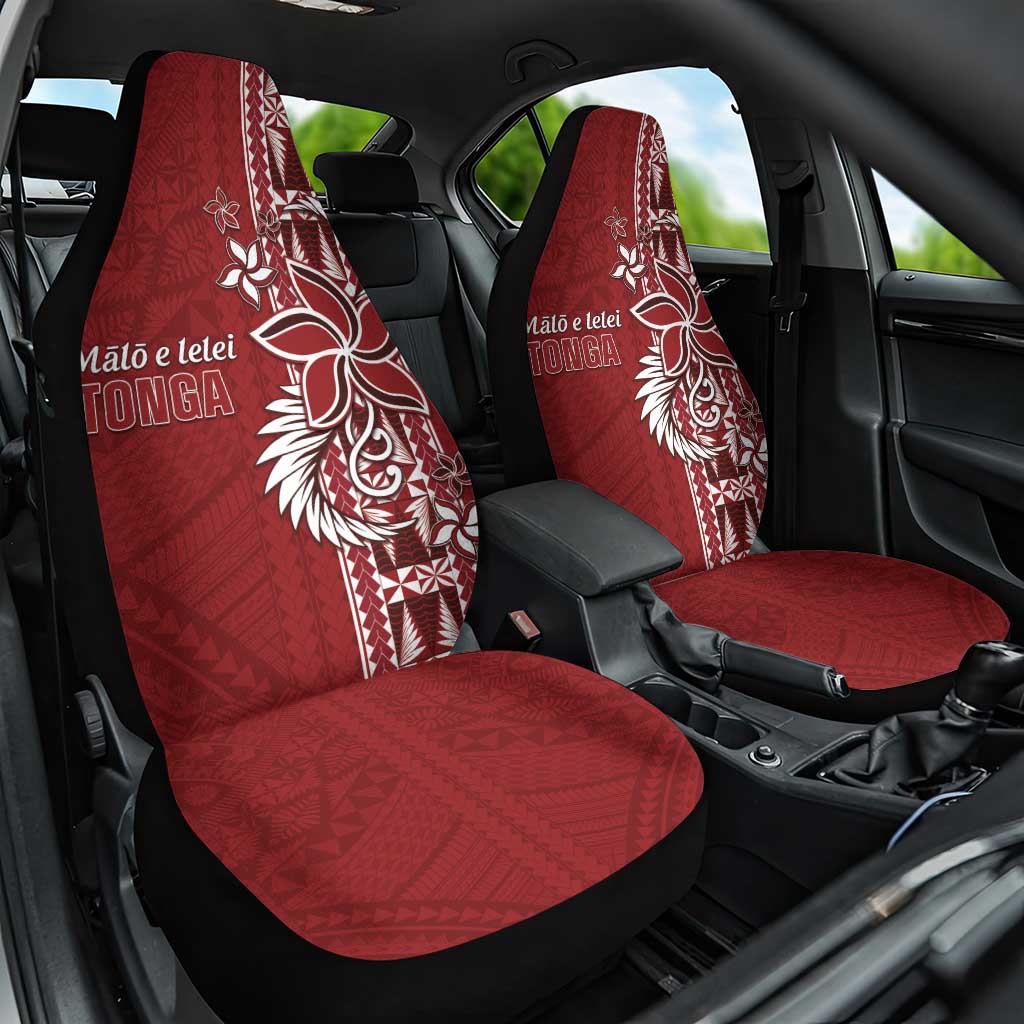 Tonga Language Week Car Seat Cover Malo e Lelei Kupesi Ngatu Pattern LT05 One Size Red - Polynesian Pride