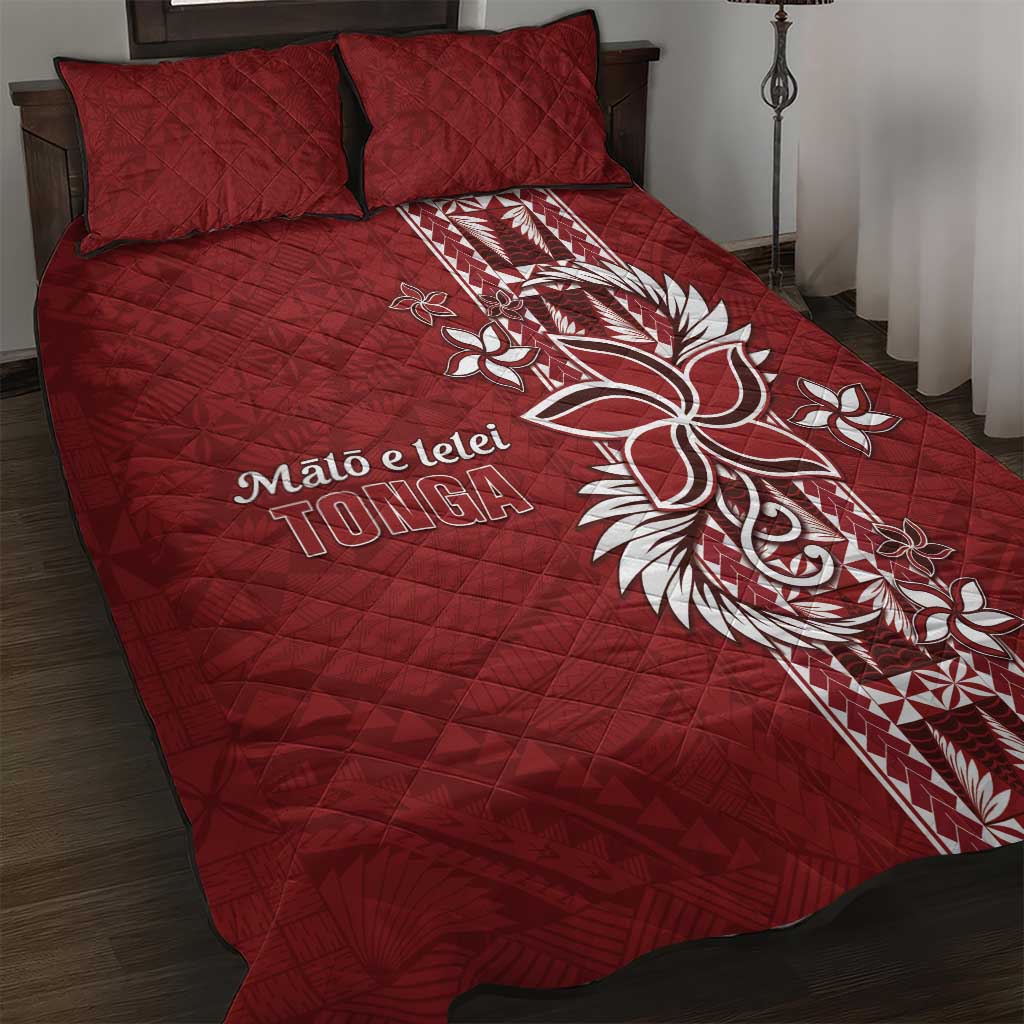 Tonga Language Week Quilt Bed Set Malo e Lelei Kupesi Ngatu Pattern LT05 Red - Polynesian Pride