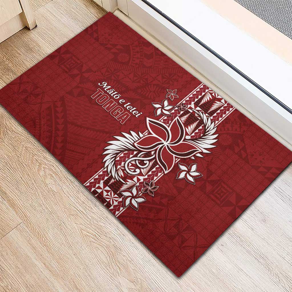 Tonga Language Week Rubber Doormat Malo e Lelei Kupesi Ngatu Pattern LT05 - Polynesian Pride