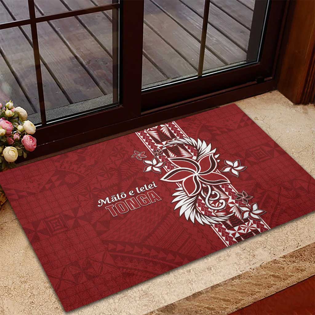 Tonga Language Week Rubber Doormat Malo e Lelei Kupesi Ngatu Pattern LT05 - Polynesian Pride