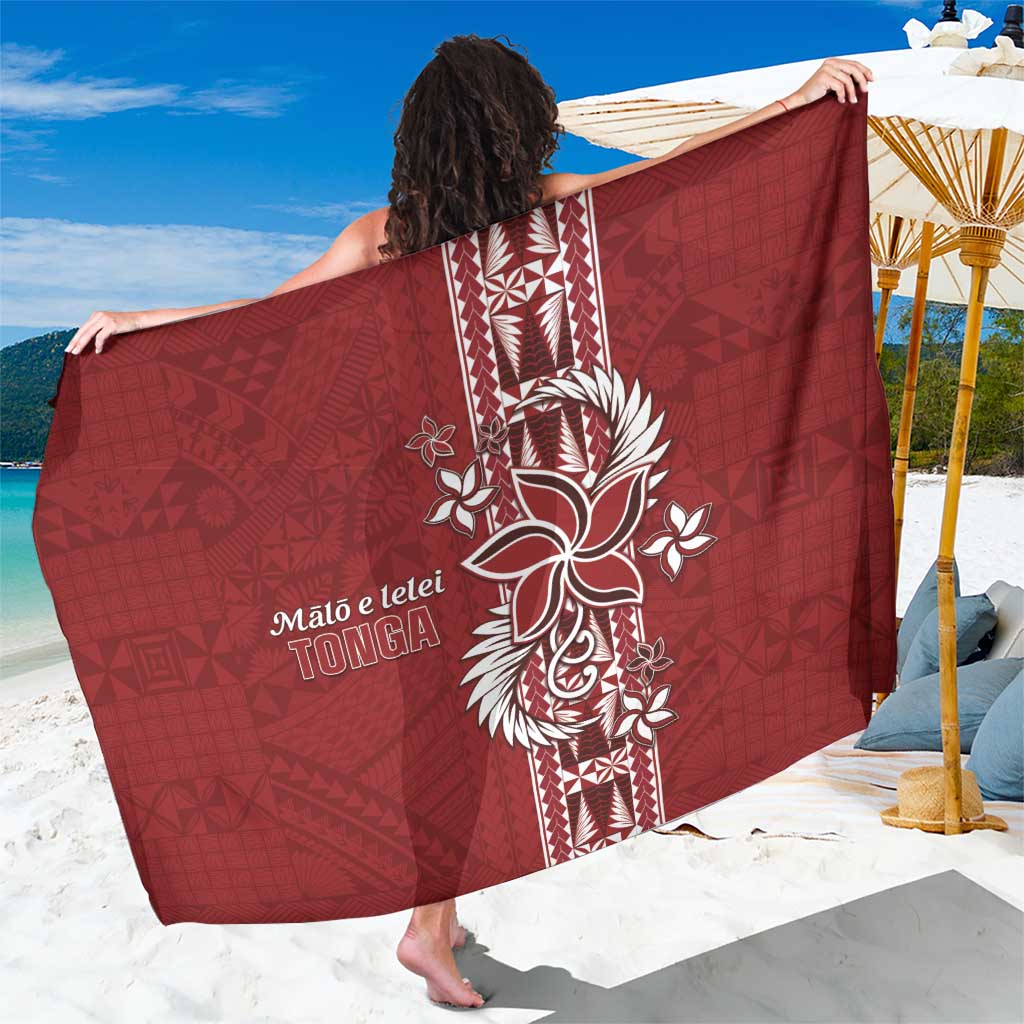 Tonga Language Week Sarong Malo e Lelei Kupesi Ngatu Pattern LT05 One Size 44 x 66 inches Red - Polynesian Pride