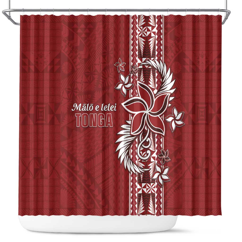 Tonga Language Week Shower Curtain Malo e Lelei Kupesi Ngatu Pattern