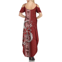 Tonga Language Week Summer Maxi Dress Malo e Lelei Kupesi Ngatu Pattern LT05 - Polynesian Pride