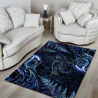 Aotearoa New Zealand Octopus Area Rug Silver Fern Maori Pattern LT05 - Polynesian Pride