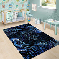 Aotearoa New Zealand Octopus Area Rug Silver Fern Maori Pattern LT05 - Polynesian Pride