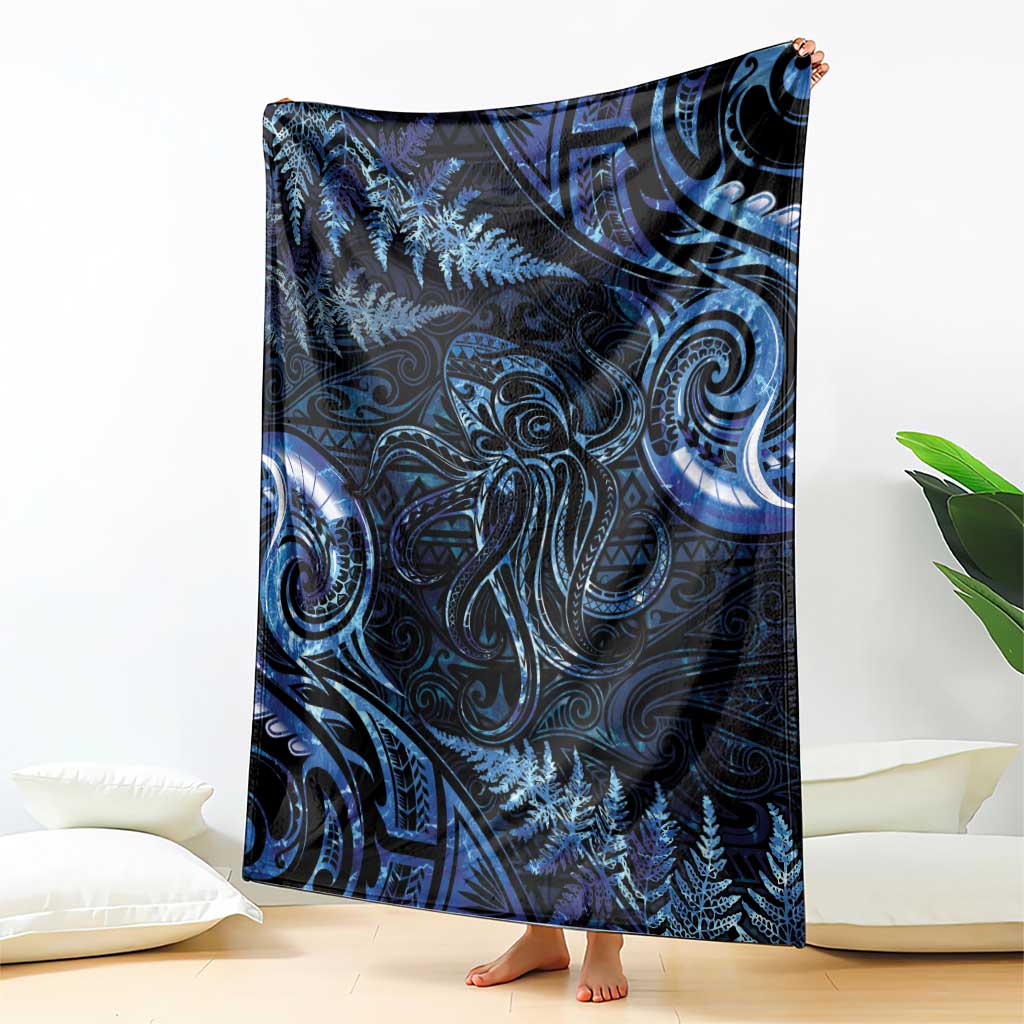 Aotearoa New Zealand Octopus Blanket Silver Fern Maori Pattern LT05 - Polynesian Pride