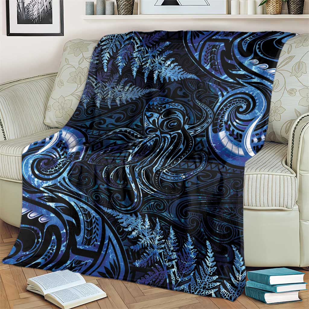 Aotearoa New Zealand Octopus Blanket Silver Fern Maori Pattern LT05 - Polynesian Pride