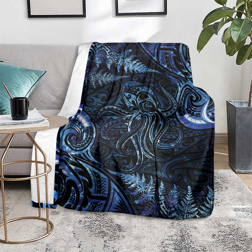 Aotearoa New Zealand Octopus Blanket Silver Fern Maori Pattern LT05 - Polynesian Pride