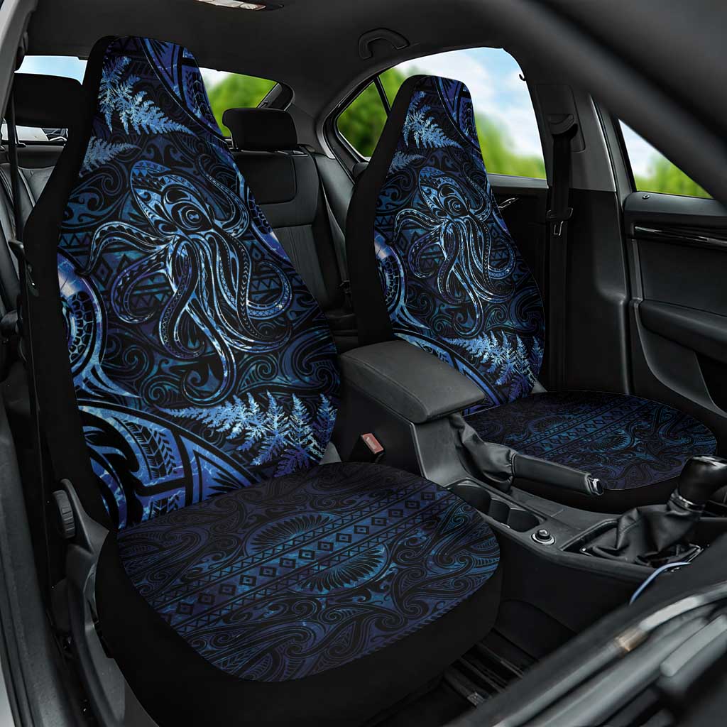 Aotearoa New Zealand Octopus Car Seat Cover Silver Fern Maori Pattern LT05 One Size Blue - Polynesian Pride